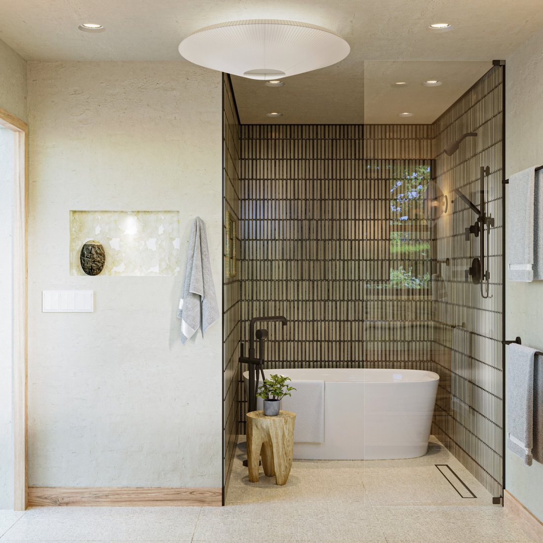 Hillside Hideaway : Green Bathroom