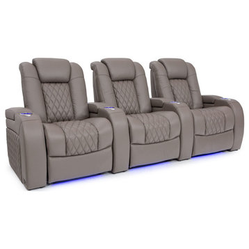 Seatcraft Diamante Home Theater Seating, Light Gray, Row of 3