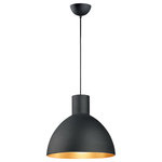 Maxim Lighting - Maxim Lighting 11026BKGLD Cora - 19.75" One Light Pendant - Spun metal shades in various sizes are perfect for budget installations.