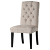 GDF Studio Clark Soft Fabric Dining Chairs, Set of 2, Ivory