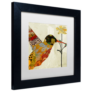 Color Bakery 'Hummingbird Brocade III' Art, Black Frame, White Matte, 11"x11"