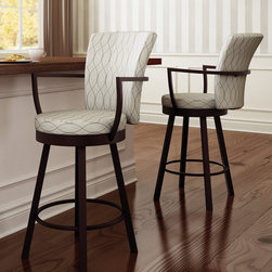 Cardin Swivel Stool with Arms by Amisco - Bar Stools And Counter Stools