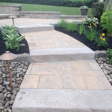 Terraced Yard with Landscape Lighting
