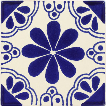 Handmade Tierra y Fuego Ceramic Tile, Blue Isabel, Set of 9