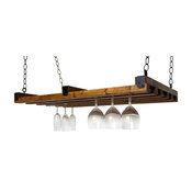 Reclaimed Wood Hanging Wine Rack