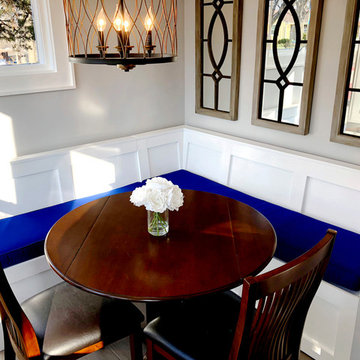 Stunning blue breakfast nook cushions