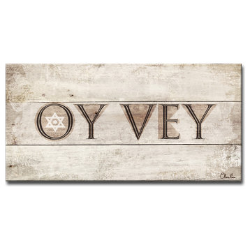 Ready2HangArt Inspirational 'Oy Vey' Wrapped Canvas Wall Art