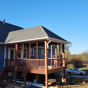 Screened and covered deck addition