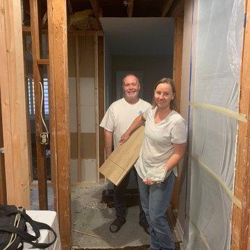 CLIENTS AT PROJECT START W/DOOR & COUNTER SAMPLES