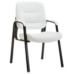BTEXPERT - Keith Leather Reception Chair, Black, White - Sit comfortably and stylishly in the Keith Leather Reception Chair. This seat looks sleek and professional, making it a choice addition in your home or office.