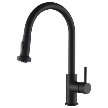 Casa Single Handle Pull Down Faucet, Matte Black, W/O Soap Dispenser