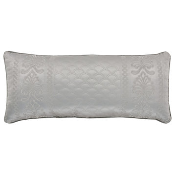 Five Queens Court Lincoln Boudoir Decorative Throw Pillow, Silver