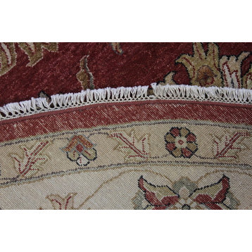 Chobhi Hand-Knotted Rug, Red/Ivory, 9"x9"