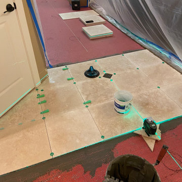 Camas WA Water Damage Travertine Tile Replacement