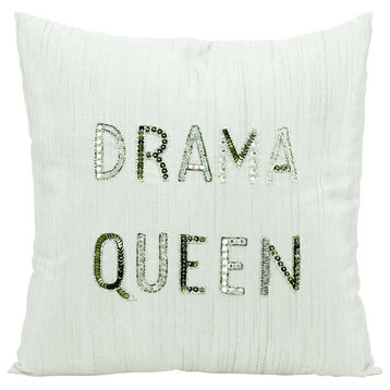 Mina Victory Luminecence Drama Queen White Throw Pillow
