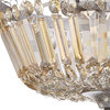 Caleb 12.5" Crystal and Metal Flush Mount, Antique Silver and Amber