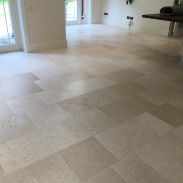 Travertine Floor Cleaned and Sealed in Walton-On-Thames
