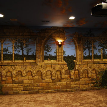 Game of Thrones Home Theater Mural by Tom Taylor of Wow Effects in Virginia.