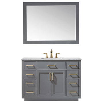 Ivy Gray Bathroom Vanity Set, 48", With Mirror