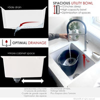 25 inch Dual Mount Single Bowl White Granite Laundry Sink S-825H