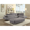 Maklaine Contemporary styled Faux Leather Sectional in Gray Finish
