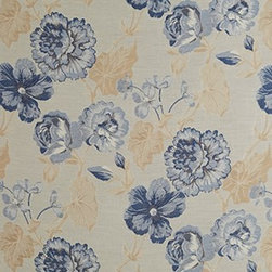 Rosita Blue fabric - available as a Roman blind, curtains or cushions. - Roman Shades