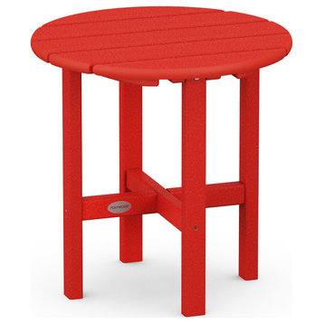 Polywood Round 18" Side Table, Sunset Red