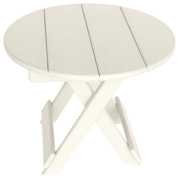 Phat Tommy Round Folding Side Table, White