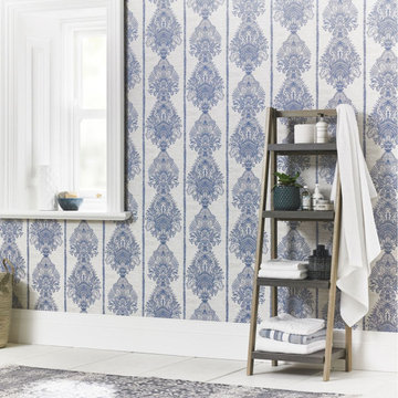 Journeys Silk Road Patterned Wallpaper Indigo Arthouse