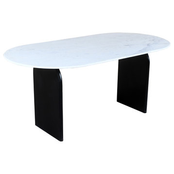 Terra Marble Top Oval Dining Table