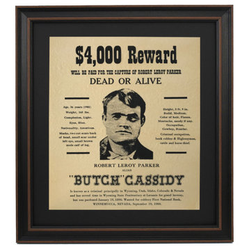 Framed Butch Cassidy Wanted Poster