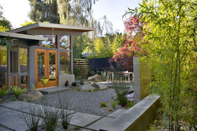 This is an example of a mid-century modern landscaping in Other.