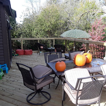 Multi Level Wood Deck and Belgard Patio by Woodridge, IL Deck Designer