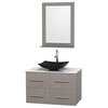 Single Bathroom Vanity Set with Arista Black Granite Sink