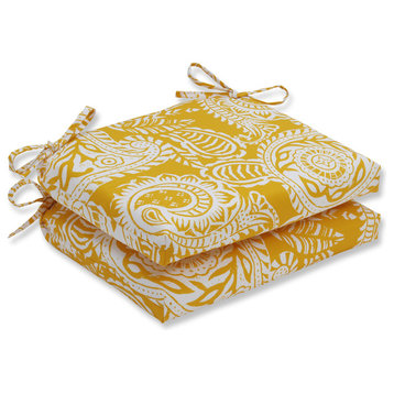 Out/Indoor Addie Squared Corners Seat Cushion, Set of 2, Egg Yolk