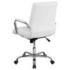 Flash Furniture Mid Back LeatherSoft Office Swivel Chair in White and Chrome