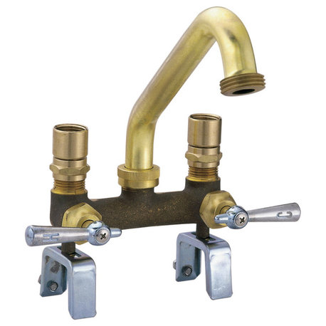 Banner Faucets Rough Brass Laundry Faucet, 4" C.c. Top Supply With Leg Extenders