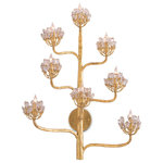 Currey and Company - Currey and Company 5000-0058 Eight Light Wall Sconce, Dark Gold - The Agave Americana Gold Wall Sconce is a grand piece inspired by the Century plant of the American desert. Eight lights are surrounded by clusters of faceted crystals. Its branches of hand-forged metal tubes in a dark contemporary gold leaf finish bring warmth to the gold wall sconce. In our Marjorie Skouras Collection, we offer the Agave Americana in several finishes, and in a number of variations. Bulbs Not Included, Number of Bulbs: 8, Max Wattage: 60.00, Bulb Type: CA Flame Tip