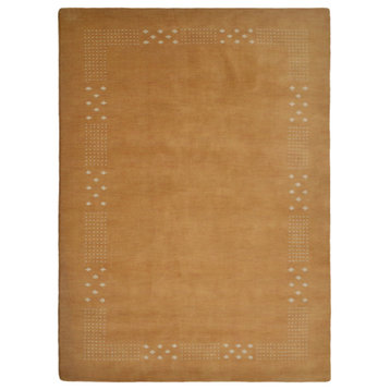 Hand Knotted Loom Wool Area Rug Contemporary Gold, [Rectangle] 8'x10'