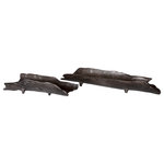 Uttermost - Caryn Trays, Set of 2 - These cast aluminum trays feature unique, organic shapes finished in dark black nickel.