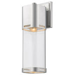 Z-Lite - Lestat 1 Light Outdoor Wall Light in Brushed Aluminum - With its craftsmen inspired design, the Lestat collection provides contemporary outdoor d�cor as well as the latest in LED technology. Available in 3 sizes and finished in Deep Bronze, Black, or Silver, these aluminum fixtures are constructed to help protect from corrosion.