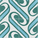 Villa Lagoon Tile - 8"x8" Surf Aqua Handcrafted Cement Tile, Set of 16 - Villa Lagoon Tile's cement tiles are hand-crafted by master artisans using a process over 150 years old. Our low-energy non-fired decorative tiles are produced from cement, mineral pigments, ground marble dust, and sand, then pressed and cured to produce one of the most beautiful surfaces on the market.
