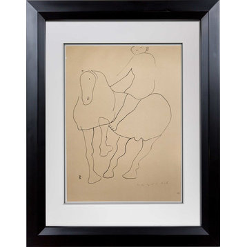 Marino Marini Limited Edition Lithograph, "Sketch of a Rider", Signed, Framed