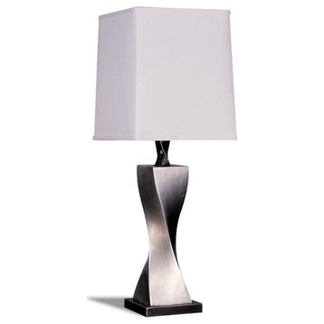Coaster Contemporary Metal Square Shade Table Lamp in Silver