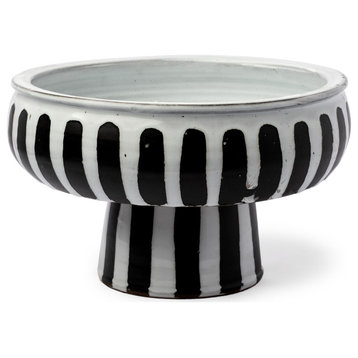 White and Black Ceramic Decorative Bowl