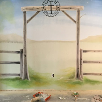Preschool Mural Cowboy Ranch Theme