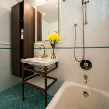 Blue and White Bathroom