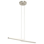 Elan Lighting - Elan Lighting 83939 Flash - 34.25" 23W 1 LED Linear Pendant - Striking angles and sharp turns deliver a long gloFlash 34.25" 23W 1 L Brushed Nickel Matte *UL Approved: YES Energy Star Qualified: n/a ADA Certified: n/a  *Number of Lights: Lamp: 1-*Wattage:23w Intergrated LED bulb(s) *Bulb Included:Yes *Bulb Type:Intergrated LED *Finish Type:Brushed Nickel