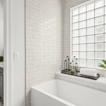 neutral but with character - kids bath