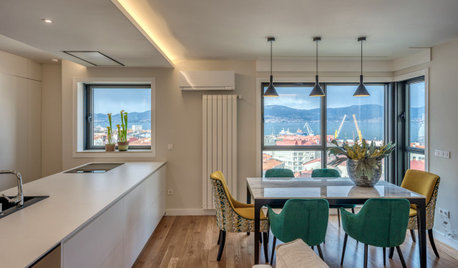 Vistas al puerto de Vigo en un piso de decoración fresca